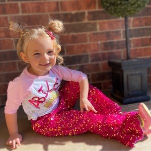 Boutique Girls Hot Pink Sequin Pants